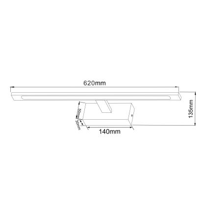 Zuma Line - LED kupatilsko osvetljenje za ogledalo LED/20W/230V 62 cm IP44 zlatna