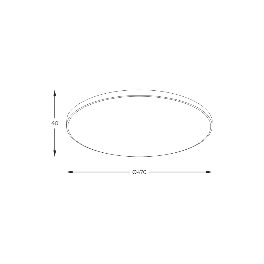 Zuma Line - LED stropna svetiljka LED/44W/230V, prečnik 47 cm, crna